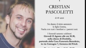 Investito a Moggio, giovedì i funerali di Cristian Pascoletti